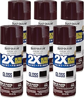 Rust-Oleum 327872-6PK American Accents Spray Paint, 12 oz, Gloss Kona Brown, 6 Pack