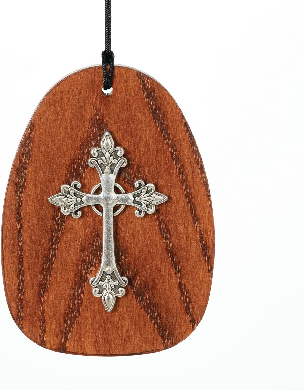 Woodstock Chimes Cross Wind Chime for Outside, Garden, Patio, Porch and Outdoor Decor (25'') Silver Amazing Grace Medium (AGMCR)