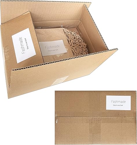 Miniatura 6 de Fashmade 50 invitaciones de boda cortadas con láser con sobres de purpurina y cintas en blanco, tarjetas personalizadas para quinceañera,