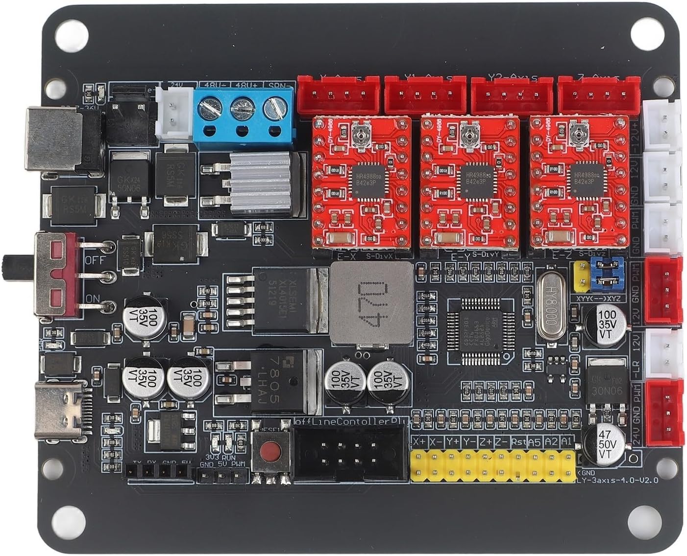 32Bit for GRBL Controller Board for CNC 3Stepper Motor Driver with Dual Y Control, Compatible with for GRBL 1.1 Firmware, Supports XYZ Limit Switch and Offline Controller