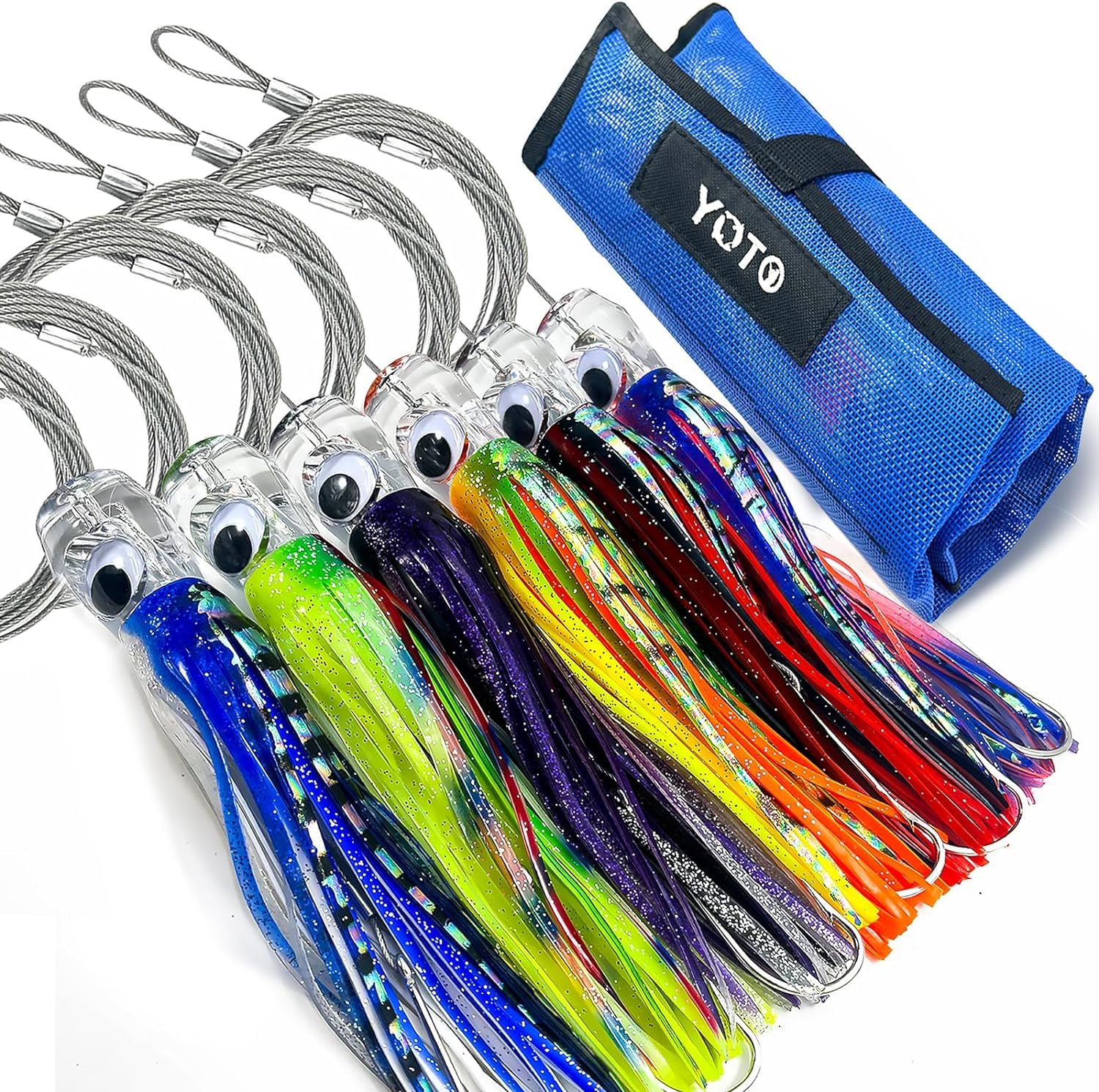 YOTO Trolling Lure Saltwater Squid Skirted Set
