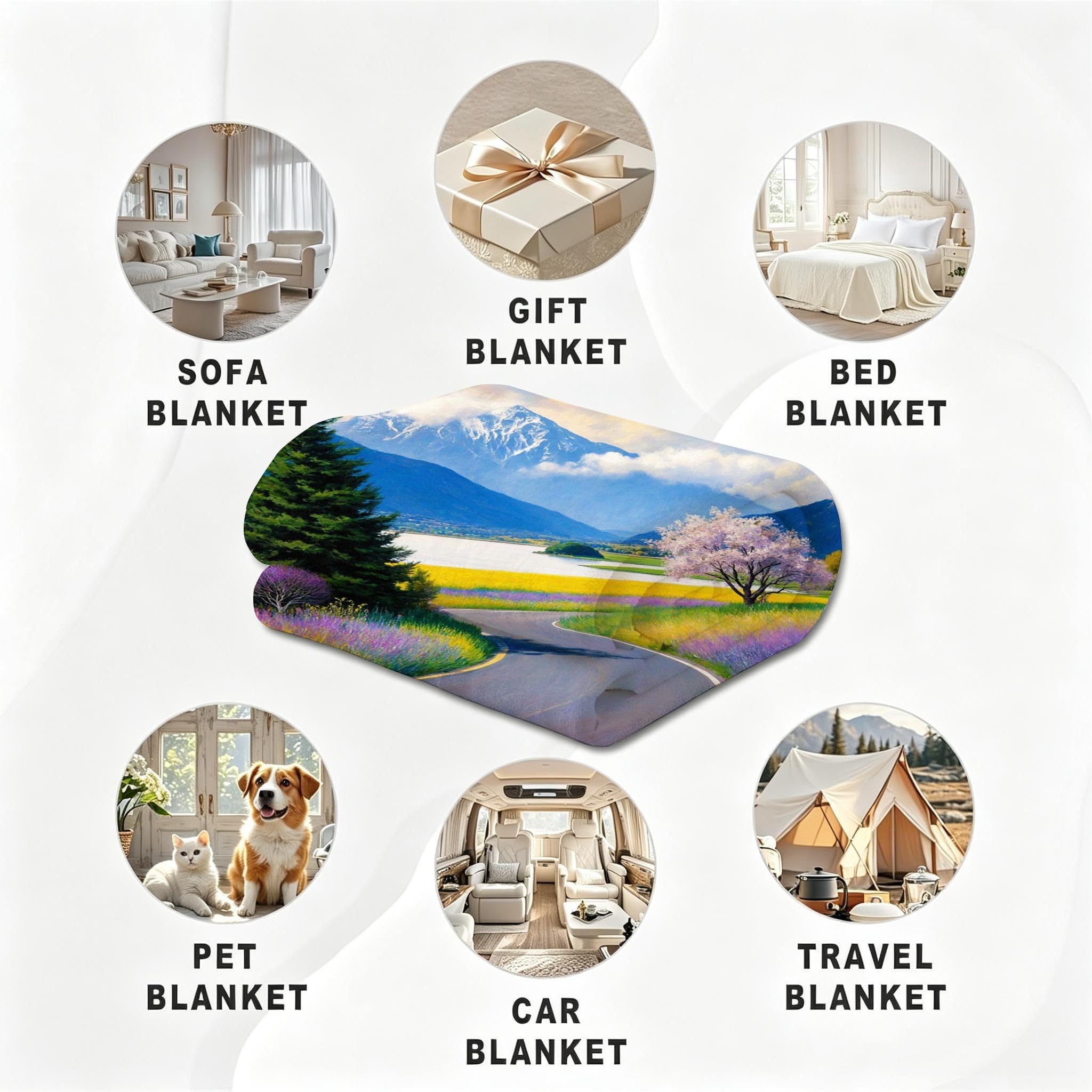 Manta Franela Sherpa 3D Flor Nube Blanca 240x260 para Cama 180-A214