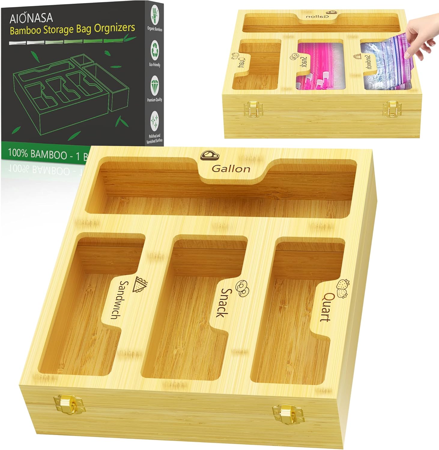 AIONASA Bag Storage Organizer for Kitchen Drawer Wall