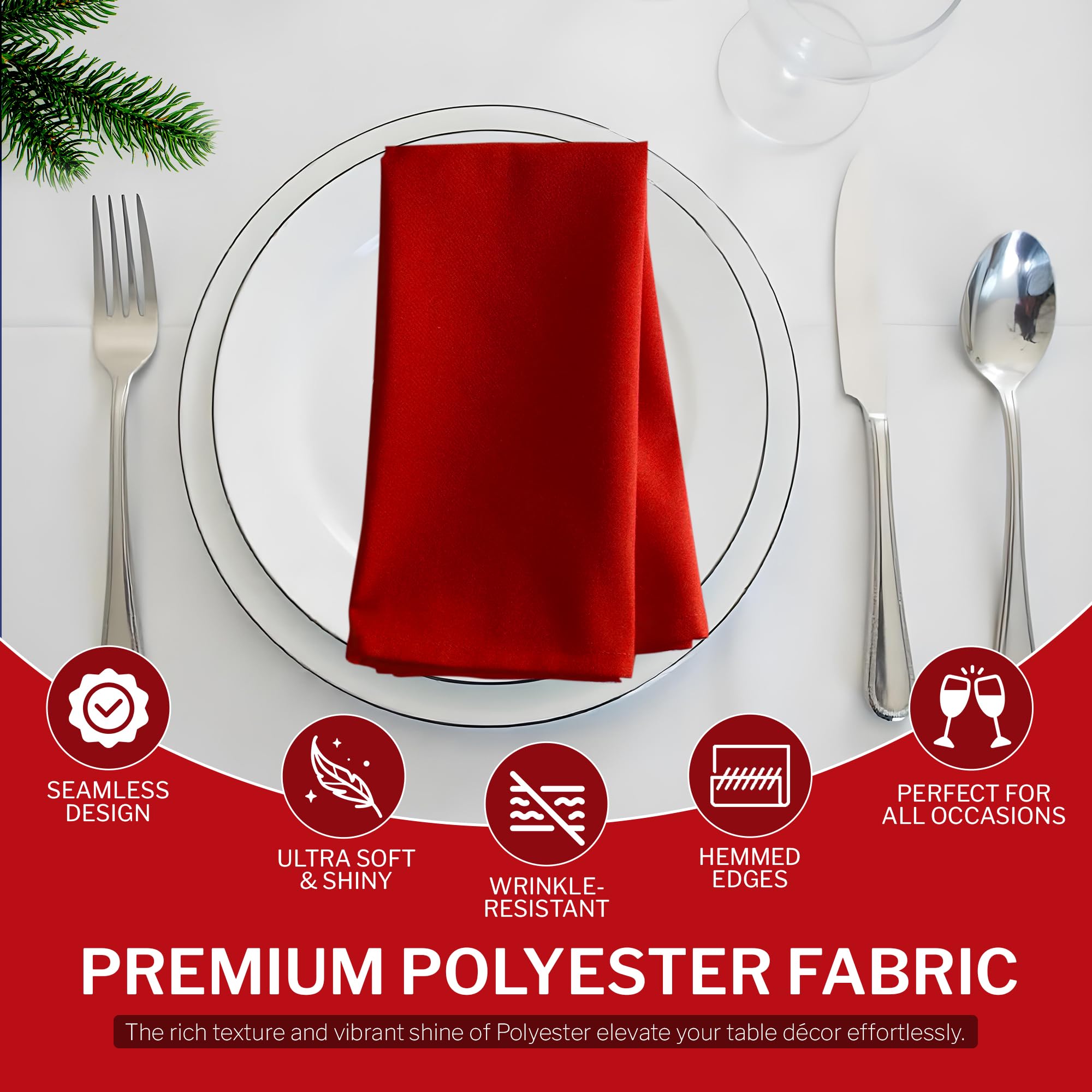 Set 6 Tovaglioli In Tessuto Natalizi Con Fiocchi Di Neve - 45x45 Cm, Lavabili, Per Tavola Festiva