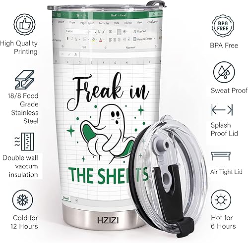 Miniatura 6 de Vaso de contador de 20 onzas con tapa de acero inoxidable aislado de Excel para contador, para hombres y mujeres, CFO de CPA, compañero de trabajo