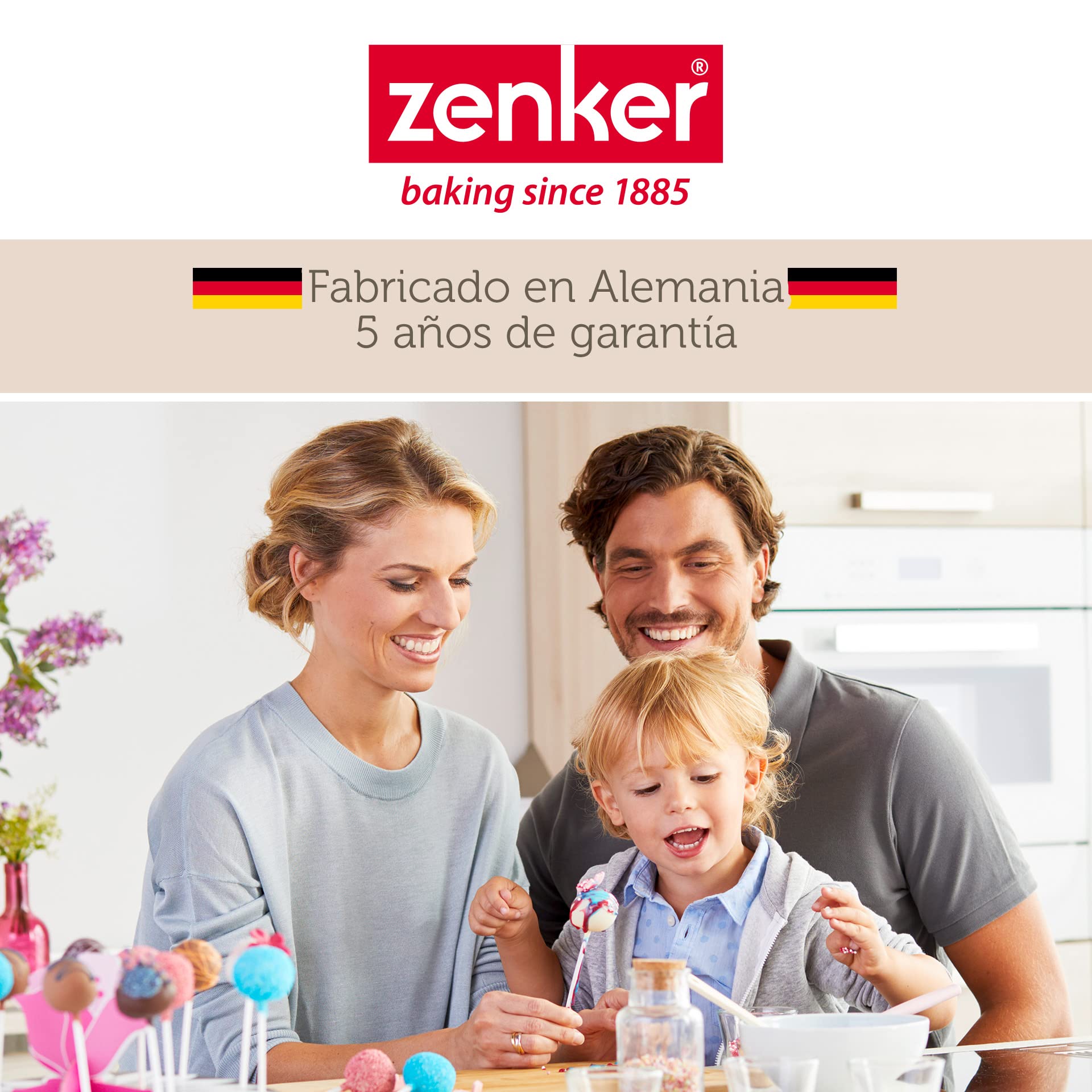 Zenker Set de Repostería, incluye 1 Molde Redondo Desmontable 24 cm, 1 Molde Rectangular 25 cm y 1 Molde Desmontable de 2 Fondos 26 cm…