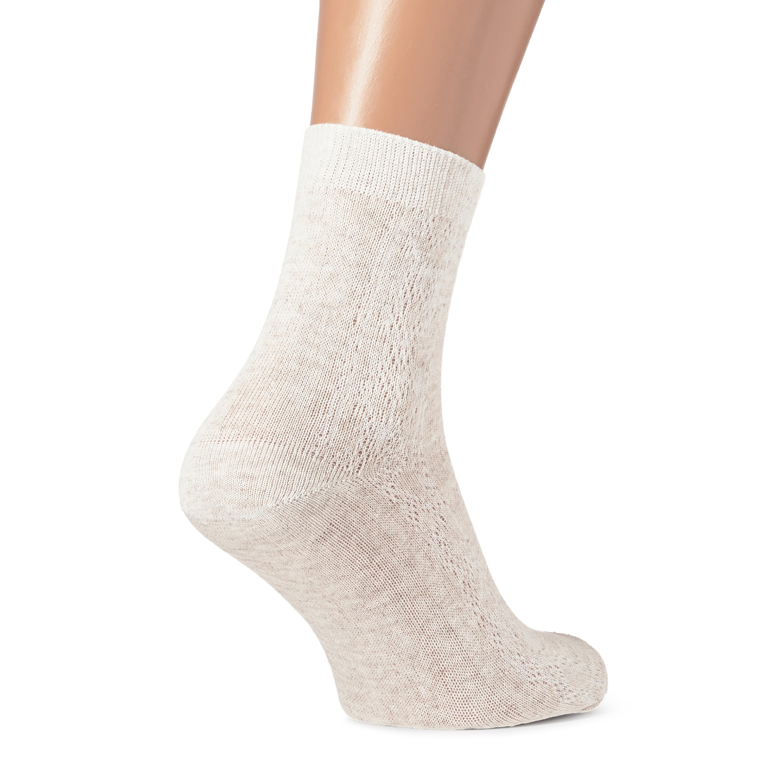 FlaxSox Thin Breathable Organic Linen Socks for Women, Pack of 3 (Medium)