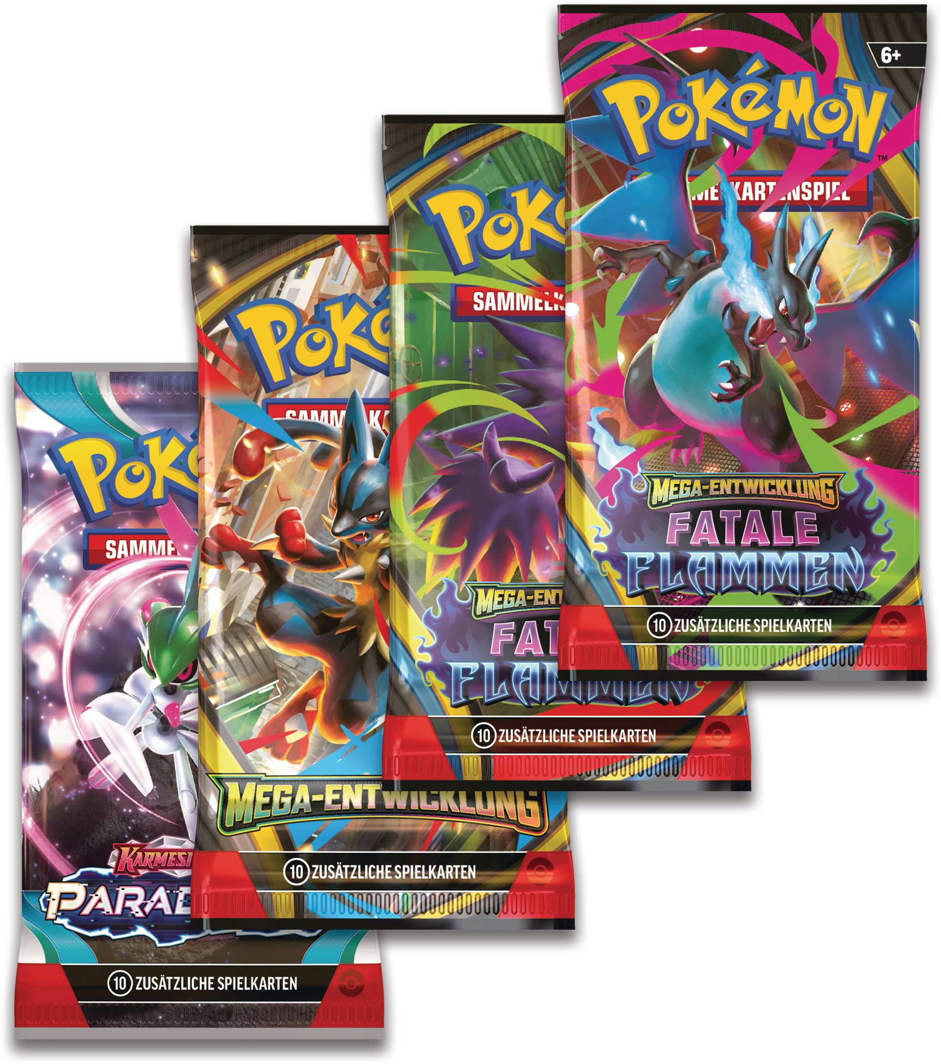 Pokémon-Sammelkartenspiel: Tin-Box Mega-Glurak – Mega-Glurak X-ex (4 Boosterpacks und 1 holografische Promokarte)