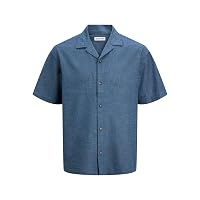 JACK & JONES Shirt Jjesummer Linen Blend Resort-Maglietta SS SN