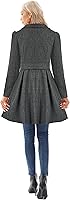 Vista 2 de GRACE KARIN Abrigo de manga larga abombada con solapa de muesca para mujer con cinturón de amarre