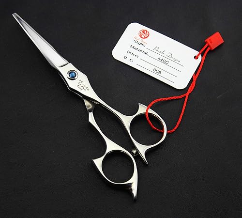 Miniatura 4 de Purple Dragon Tijeras de peluquería con bolsa, 5.0 pulgadas, 440C, para peluquería profesional