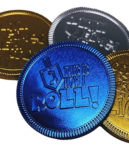 Miniatura 4 de Gelt de Hanukkah de chocolate  Monedas de chocolate belga  Diseños surtidos de Hanukkah  Bolsa sellada y resellable  Kosher OUD  1 libra (chocolate