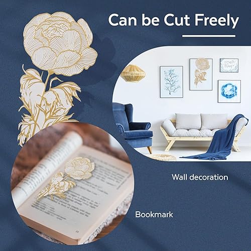 Miniatura 6 de WIGNEE Juego de 6 manteles individuales redondos de oro rosa brillante, lujosos, manteles individuales redondos dorados antideslizantes de vinilo