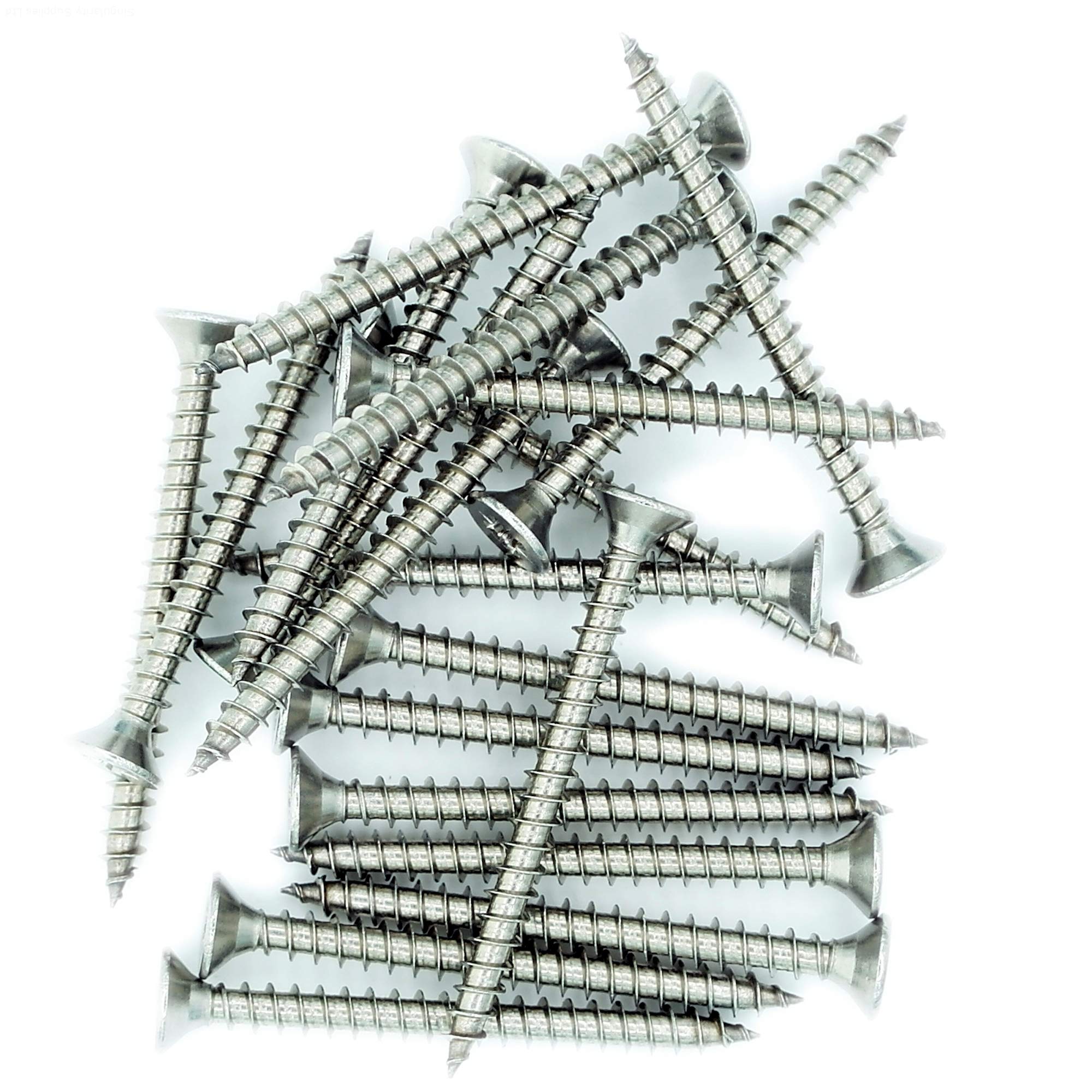 Singularity Supplies No.4 X 1 (3Mm X 25Mm) Pozi Countersunk Chipboard Screw - Stainless Steel (A2) (Pack Of 20)