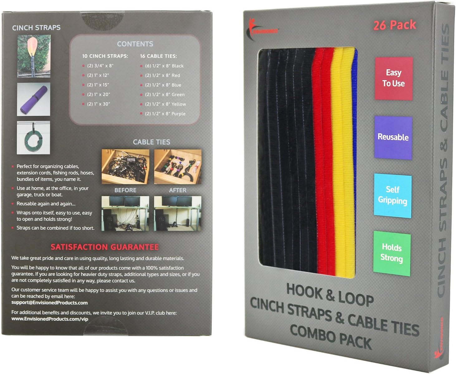 Exclusive Discount 50% Price Reusable Cinch Straps & Cable Ties Combo Set, Multipurpose Quality Hook & Loop Cable Organizer, Securing Straps (26 Pack Assortment) Limited Stock Reusable Cinch Straps & Cable Ties Combo Set, Multipurpose Quality Hook & Loop Cable Organizer, Securing Straps (26 Pack Assortment)