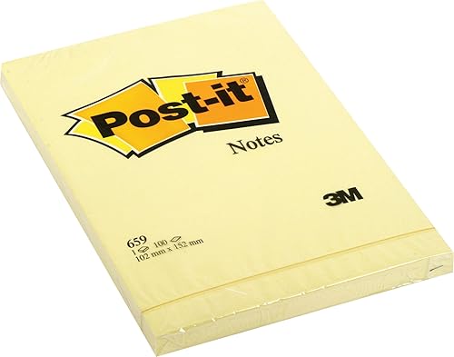 Post-it Notas Amarillo canario Liso 6 almohadillas por paquete 100 hojas por bloc 5.984 in x 4.016 in