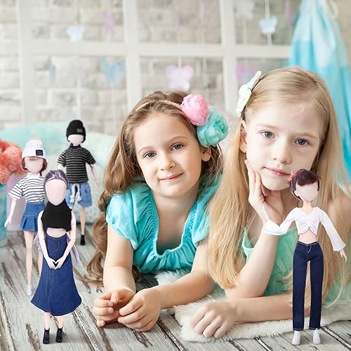 Miniatura 6 de Geyoga 16 piezas de ropa de muñeca de Navidad y accesorios para muñecas de 11.5 pulgadas, accesorios de muñeca de mezclilla, ropa casual (estilo