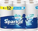 Sparkle Pick-A-Size Paper Towels, 6 Double Rolls (660 Sheets Total) - Strong 2-Ply Towels for Kitchen Cleanup and Everyday Messes