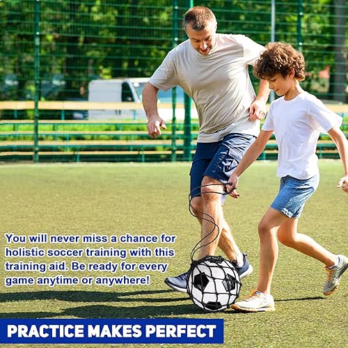 Miniatura 8 de TOBWOLF 2 unidades de entrenamiento de fútbol, red de entrenamiento de retorno de fútbol para pelota de tamaño 3, 4, 5, manos libres, ayuda de