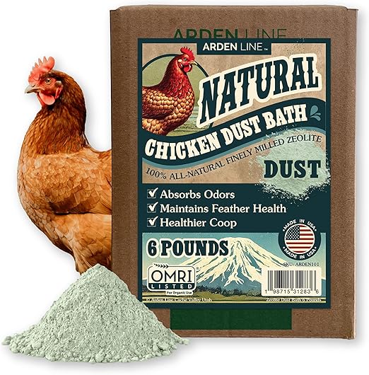 Zeolite Chicken Dust Bath | All-Natural Finely Milled Zeolite Dust | Natural Kraft Box Packaging | Chicken Coop Accessories | Made in The USA