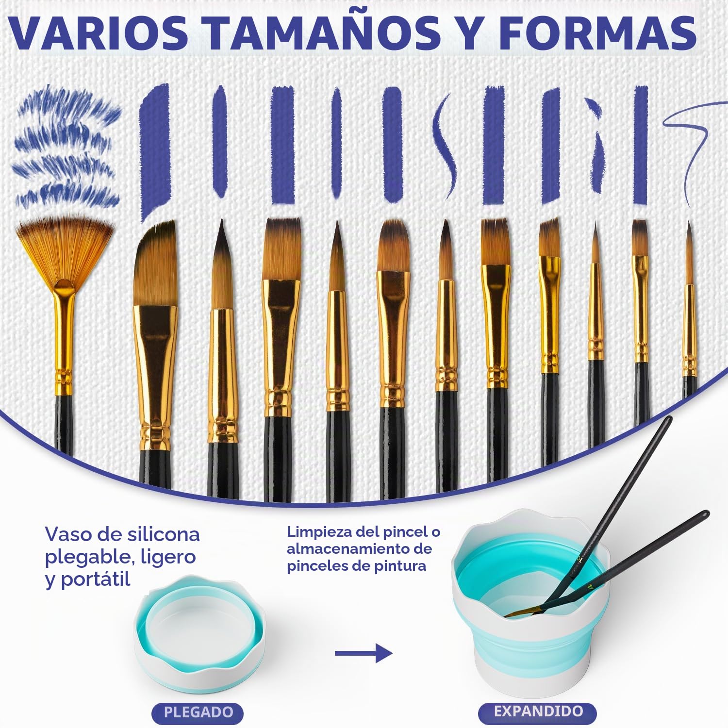 Nicpro Juego de lienzos de pintura acrílica para adultos, kit de 80 piezas de suministros de pintura artística con 36 pinturas (36 ml), caballete de madera de mesa, 10 paneles de lienzo, 12 pinceles,