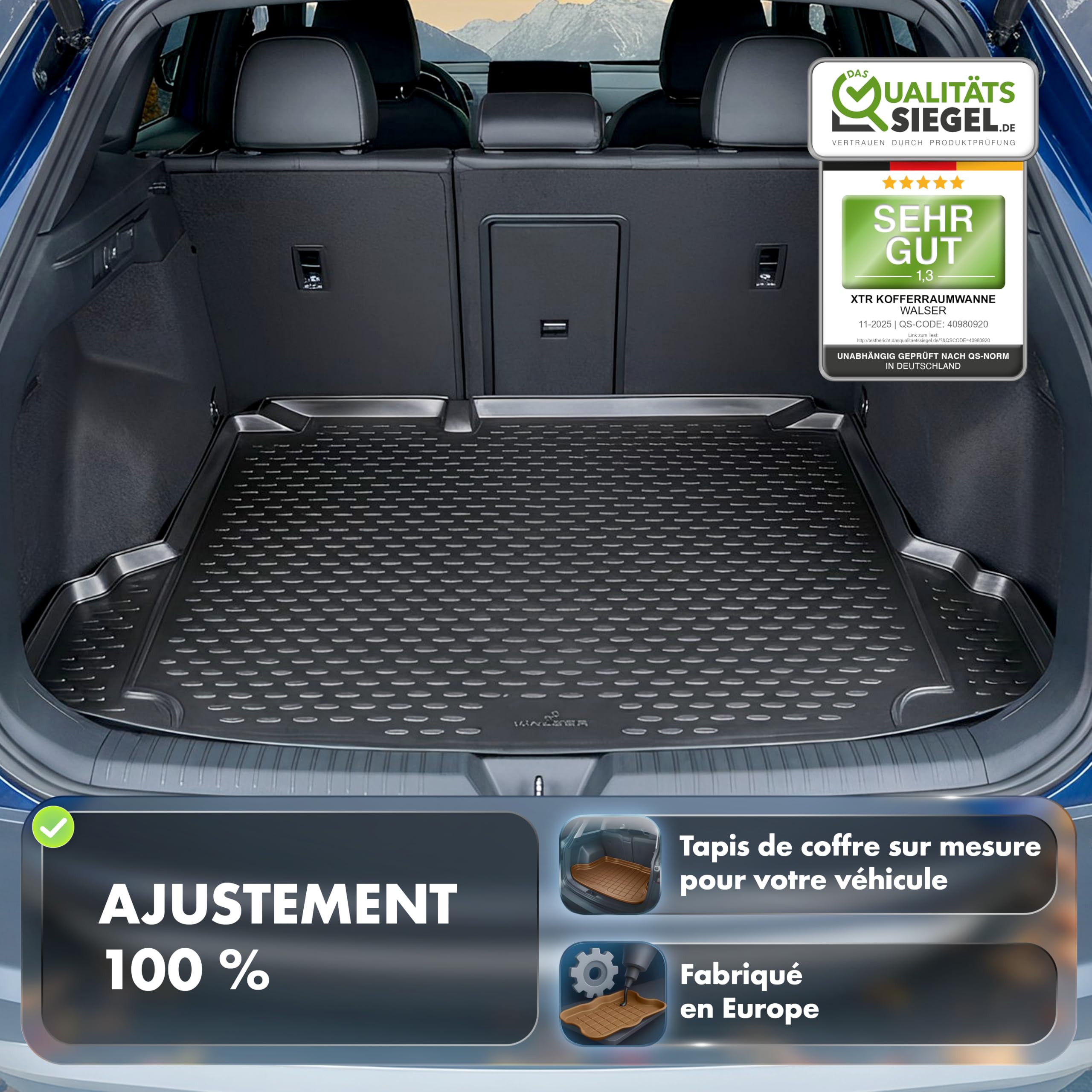 WALSER Bac de coffre sur mesure XTR compatible avec Renault Clio V 2019 - auj.