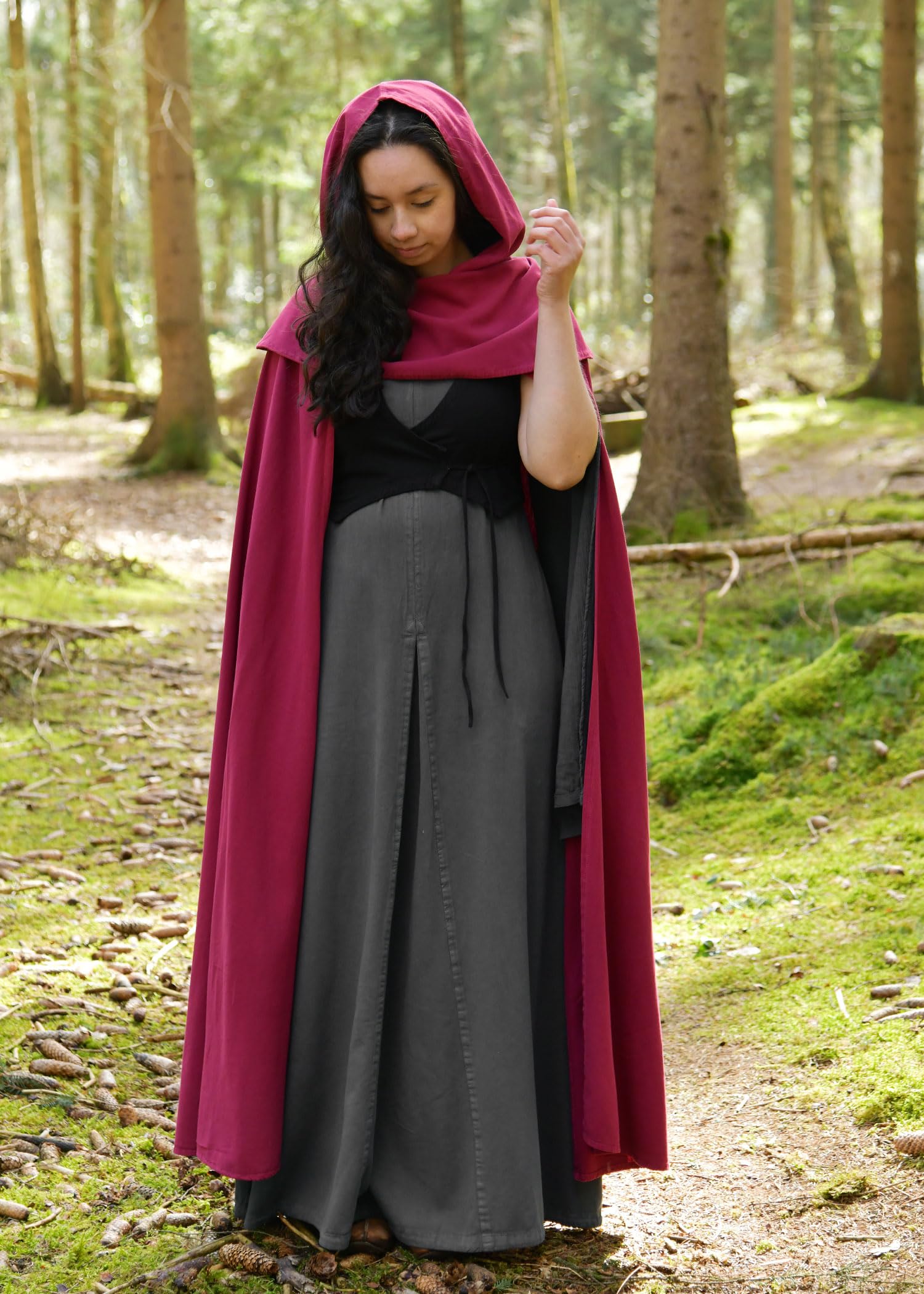 Battle-Merchant Bodenlanges Mittelalter Kleid Elira, für Damen | Wikingerkleid Langarm, Mittelalterliche Fantasy Kleidung für LARP & Cosplay