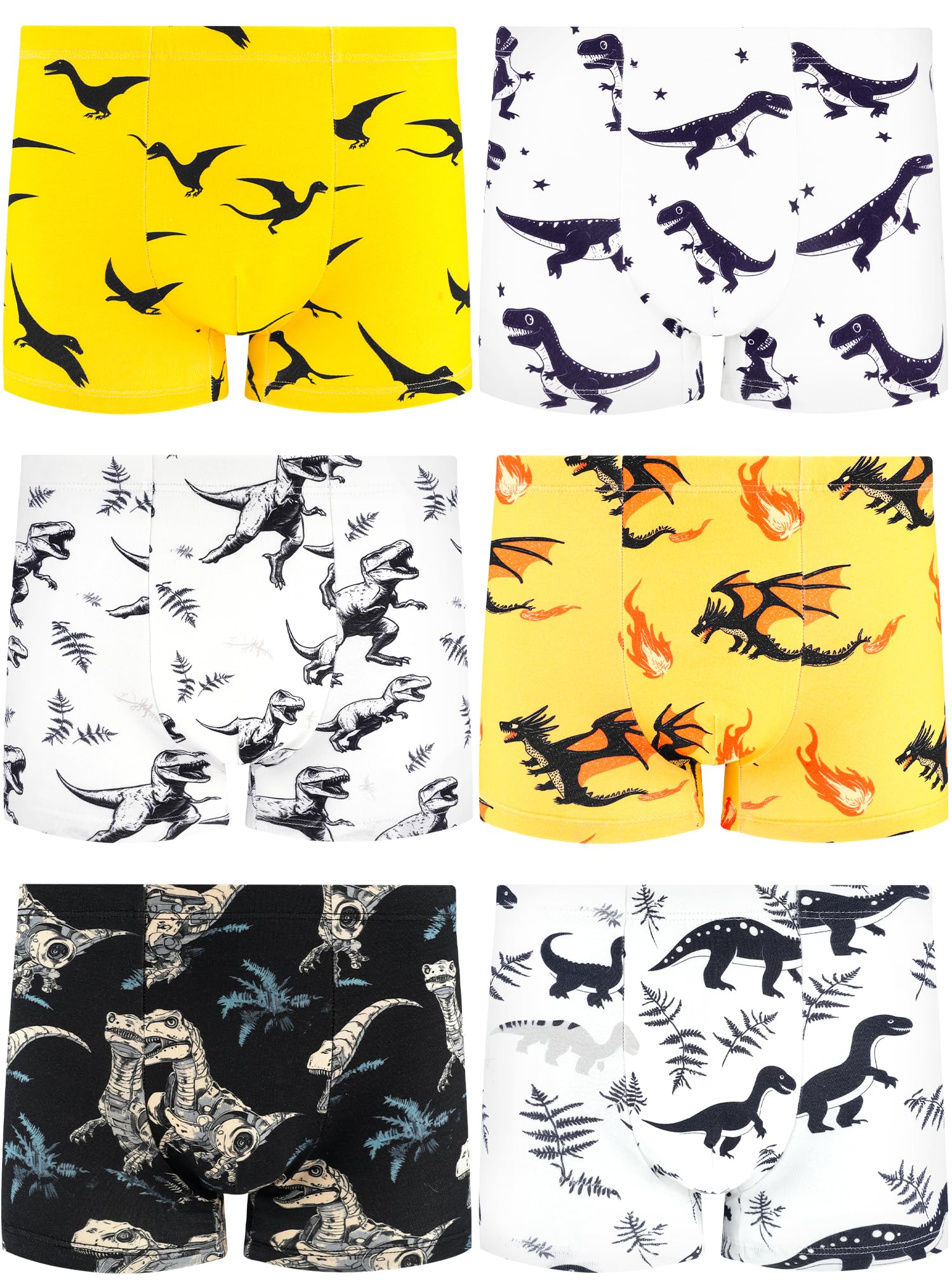 BliBliTaTa Jungen Boxershorts, Weiche & Nahtlose Baumwoll-Unterhosen, Atmungsaktiv-Bequem Für Kleinkinder & Kinder, 6er Pack