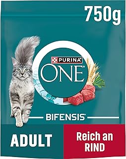 PURINA ONE BIFENSIS Adult Katzenfutter trocken, reich an Rind, 6er Pack (6 x 750g) product image