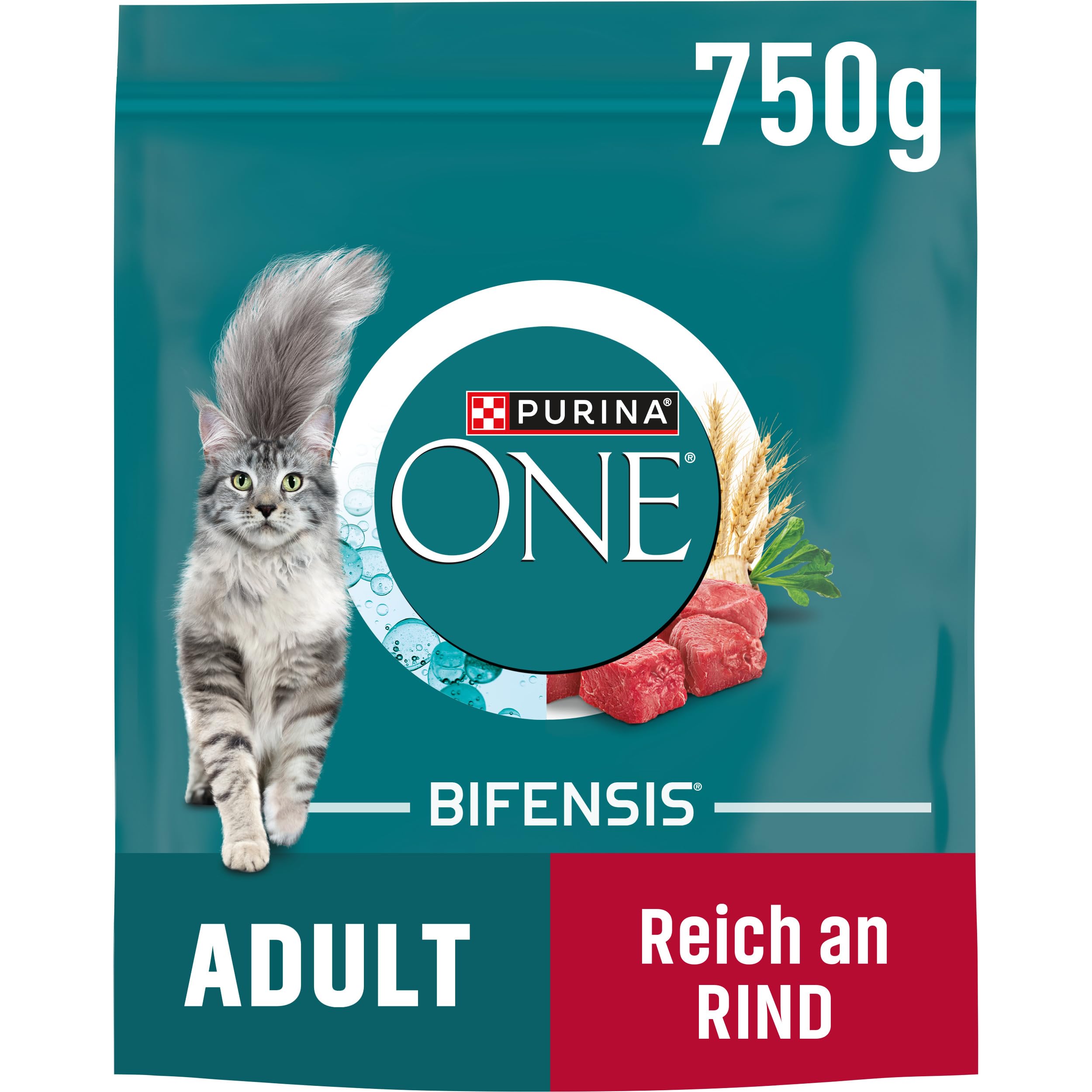 PURINA ONE BIFENSIS Karma dla kotów dla dorosłych, sucha, bogata w wołowinę, 6 sztuk (6 x 750 g)