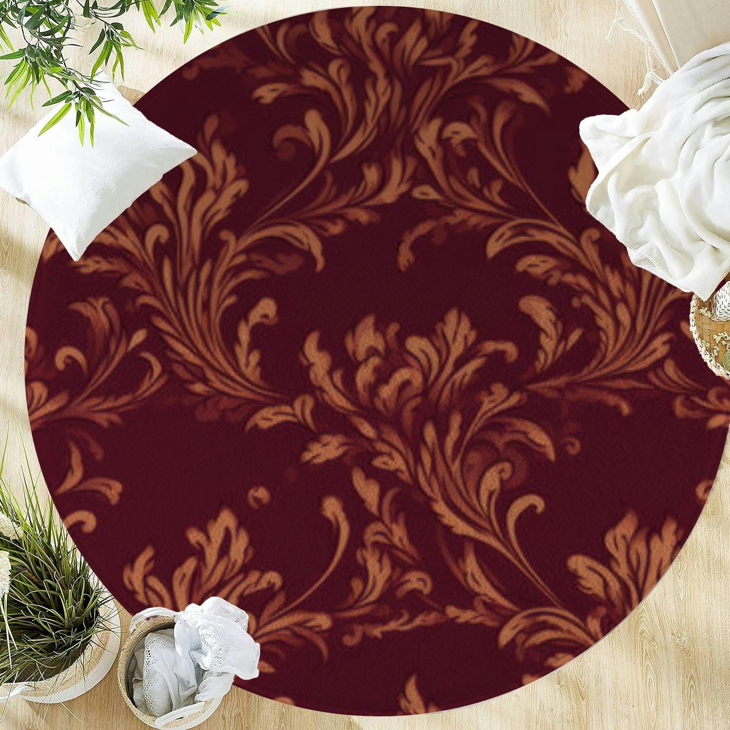 Amazon.com: Large Round Washable Area Rugs 5ft Vintage Faded