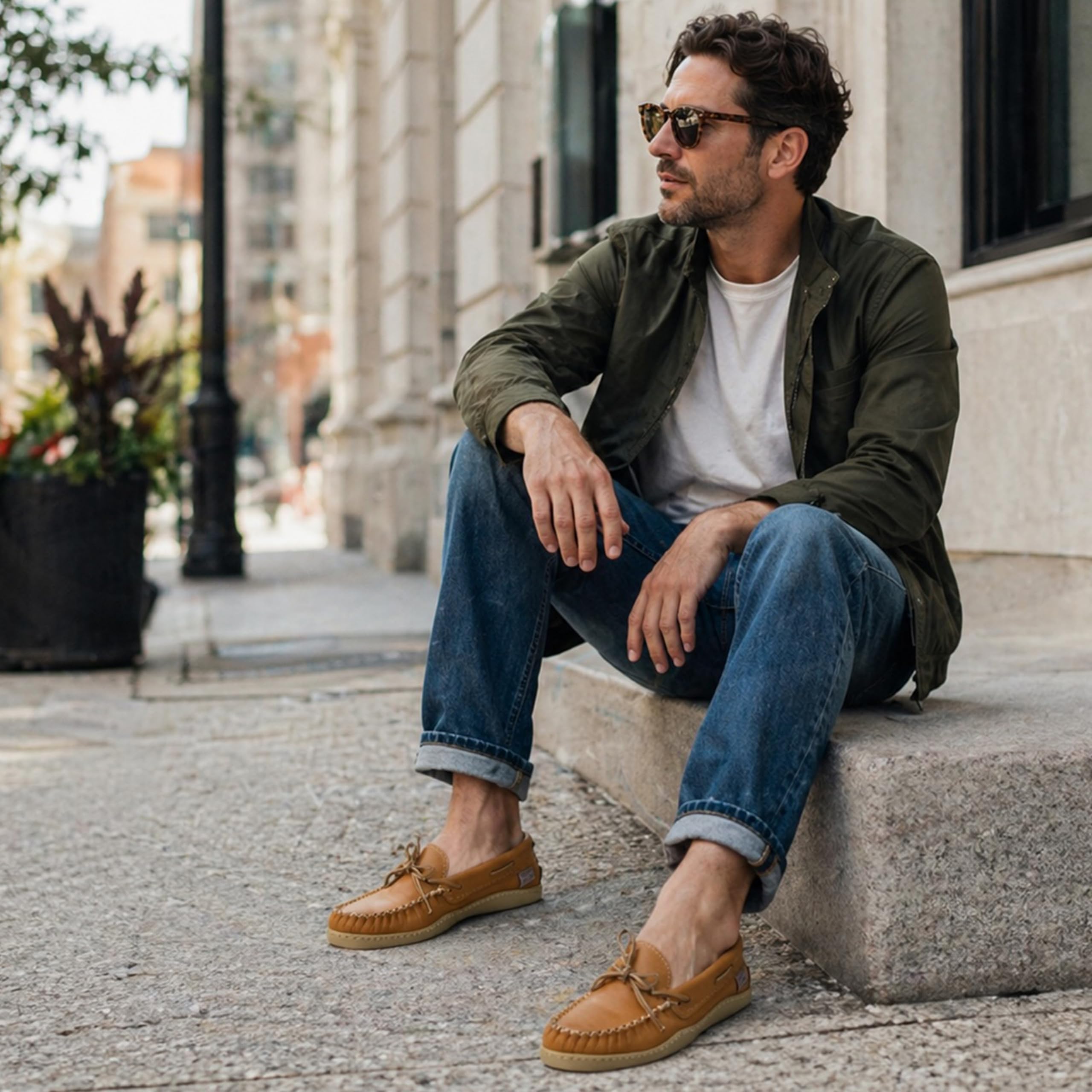 Mocassin Homme Cuir Véritable, Fabriqué au Canada, Qualité Premium | Confortables et Durables, Mocassins Homme Classiques, Décontractée, Souples, Semelles en Caoutchouc, Été, Printemps, Automne
