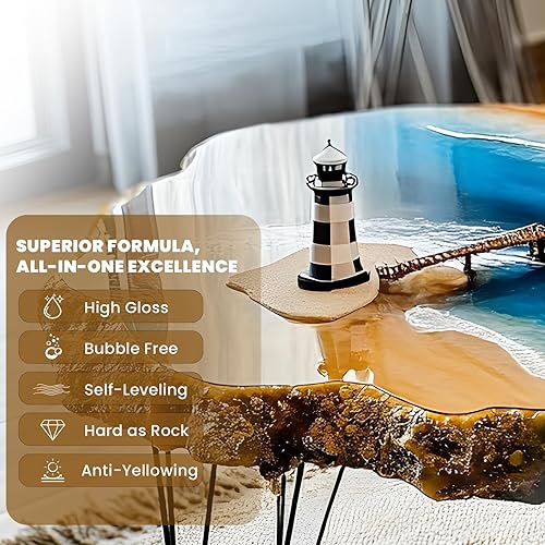 Miniatura 4 de LEEYA - Kit de resina epoxi transparente de 1 galón, sin amarillamiento, sin burbujas, resina autonivelante epoxica fácil de mezclar 11, resina