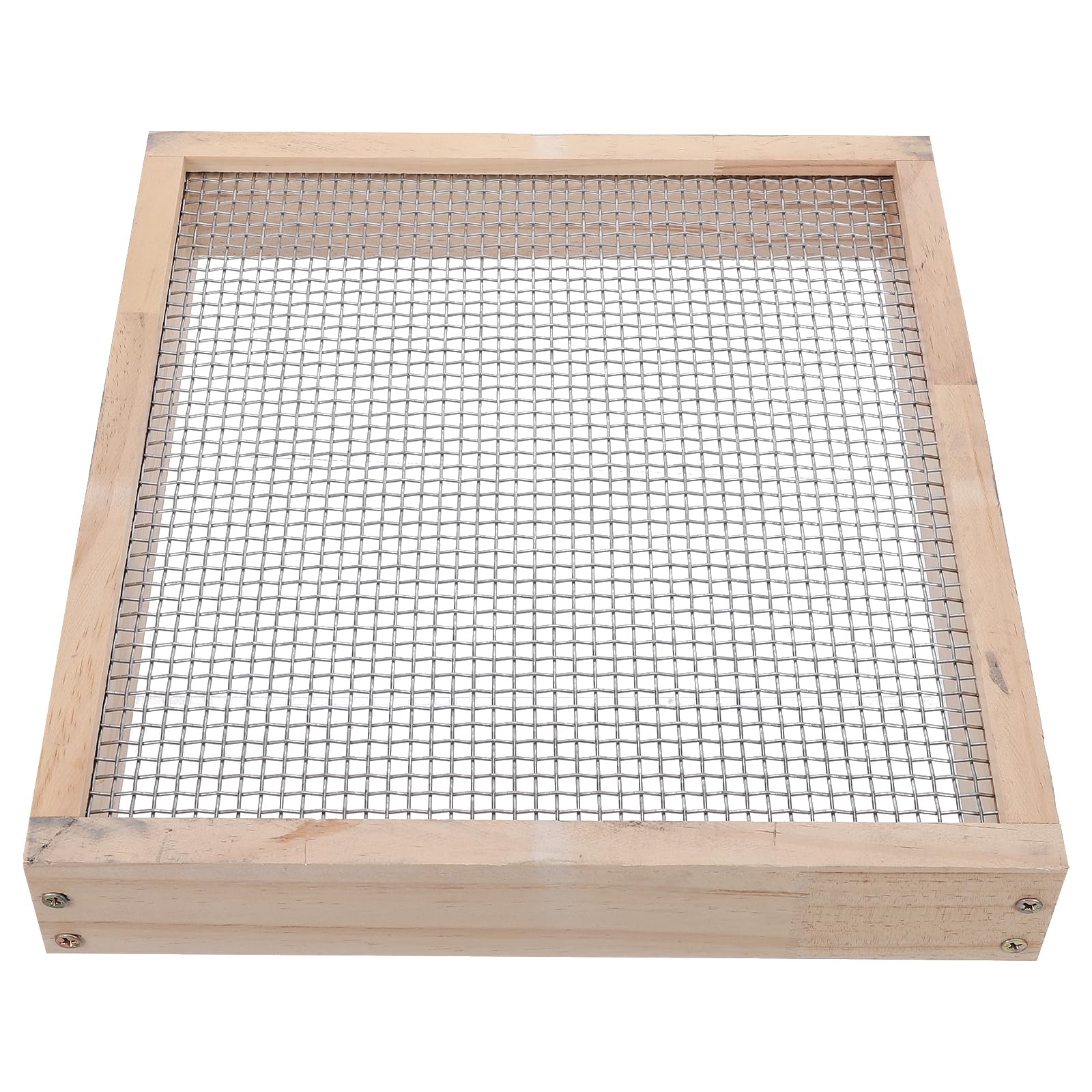 HEMOTON Setaccio da Giardino in Legno con Rete in Metallo 5mmx5mm, Setaccio per Terreno e Sabbia, Strumento da Giardinaggio per Compost e Rinvaso, Resistente alle Intemperie, Leggero