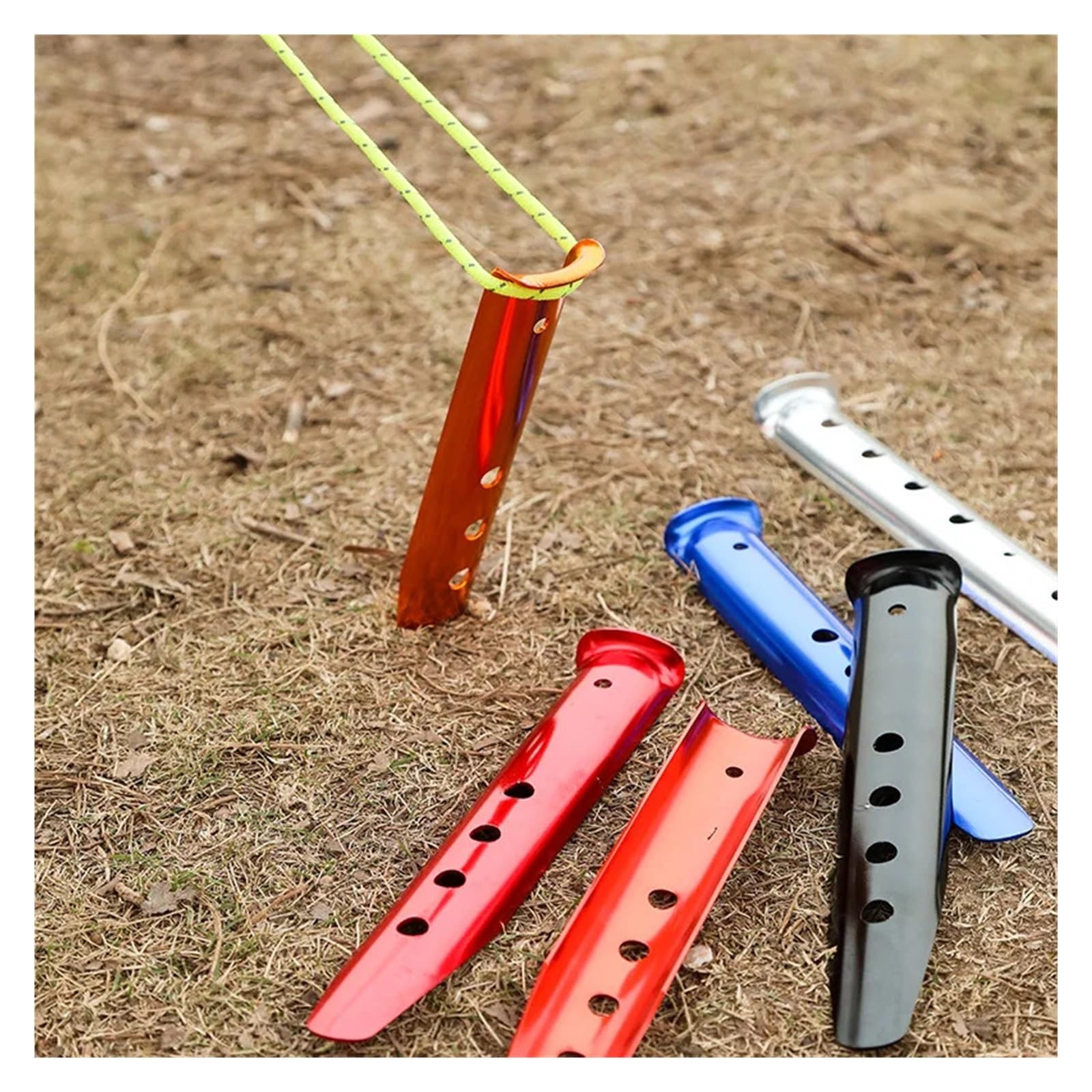 10 Stücke Aluminium U-Förmigen Zelt Nagel Stakes Schnee Hering Sand Camping Heringe Outdoor Wandern Strand Zubehör(Silver)
