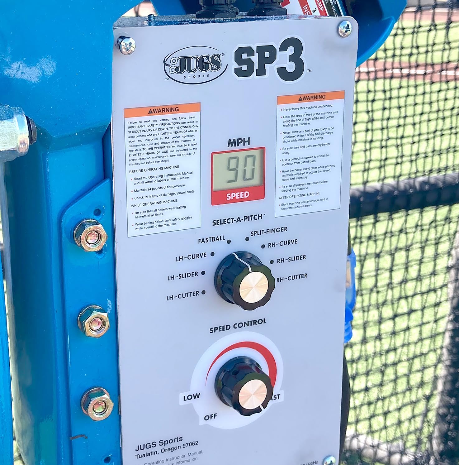 JUGS SP3 Baseball Pitching Machine—The Easiest to use high-end 3-Wheel Pitching Machine on The Market Today