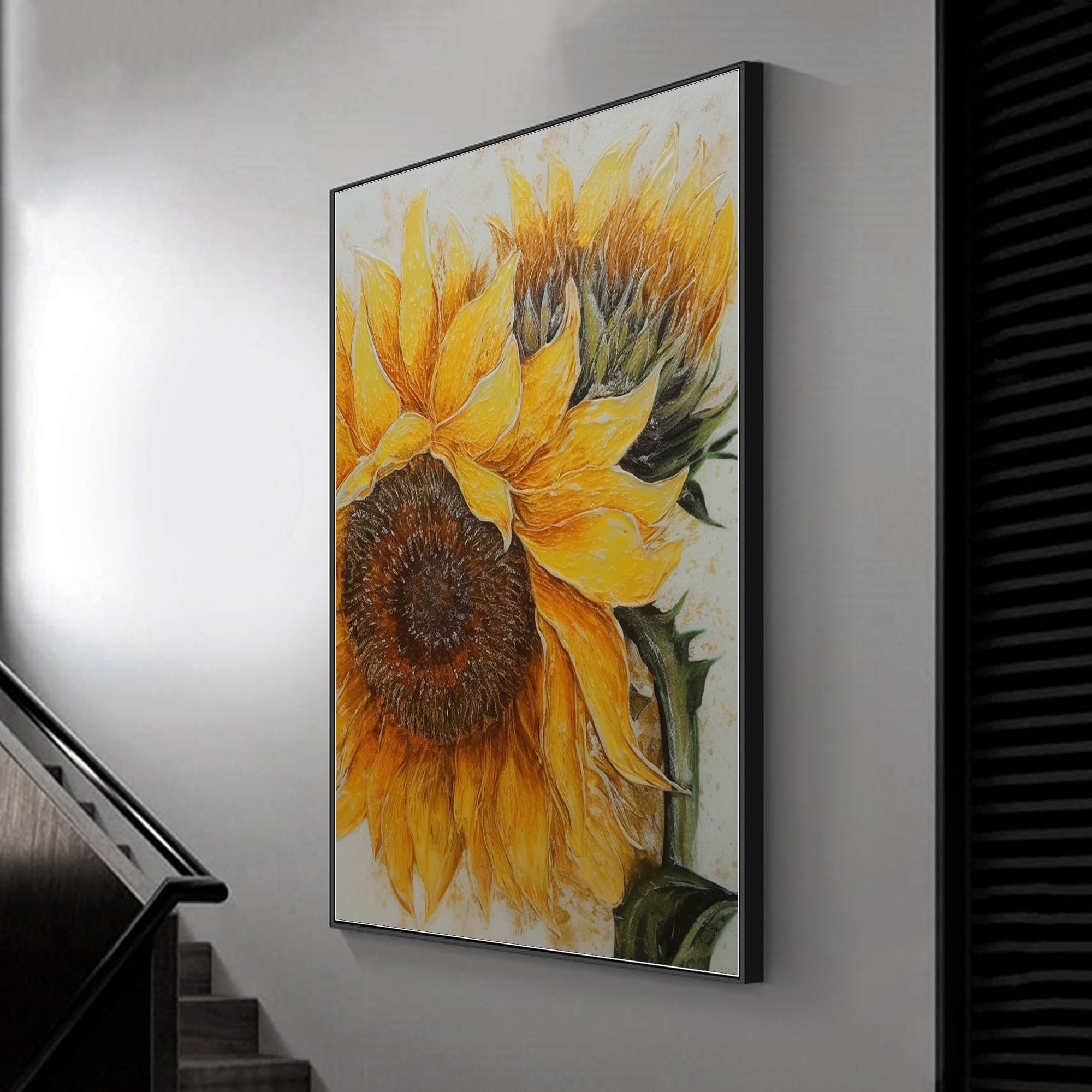 アクリル画 Sunflowers グレー F6号キャンバス Amazon.com