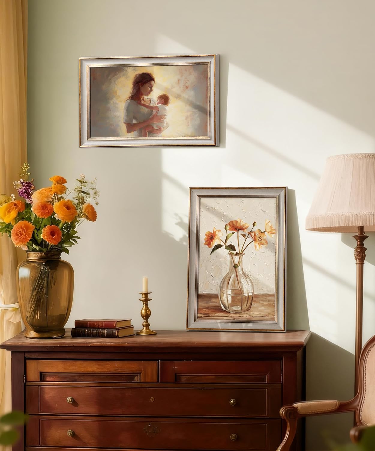 Sonefreiy 11x17 Picture Frame White Gold Vintage Antique Retro 17 x 11 Picture Frames Photo Frame Desk and Wall Hanging Wedding Gift for Mom Grandma Family Friends