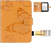 Vista 14 de Funda tipo libro para Kindle Paperwhite de 10ª/7ª/6ª/5ª generación, funda protectora ligera con ranuras para tarjetas, encendido automático