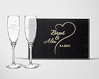 Vista 7 de Copas de champán personalizadas para boda, copas de brindis de aniversario, copas de boda, señor y señora, regalo de boda, copas de copas de champán