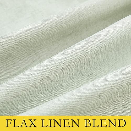 Miniatura 8 de NICETOWN Cortinas opacas de lino verde salvia que reducen el frío, 108 pulgadas de largo, con forros aislantes térmicos, 2 paneles, 52 pulgadas de