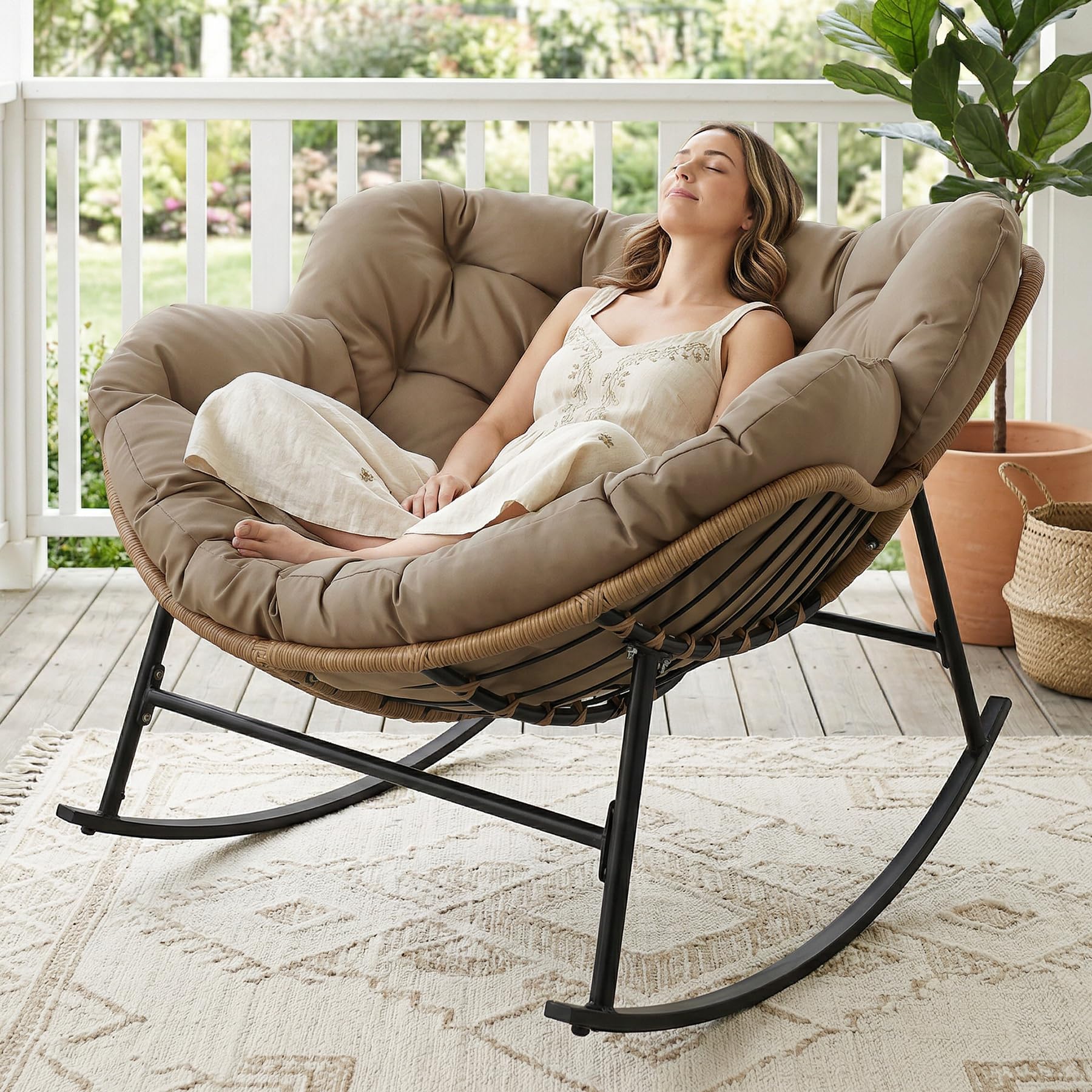 BULEXYARD Rattan Rocker