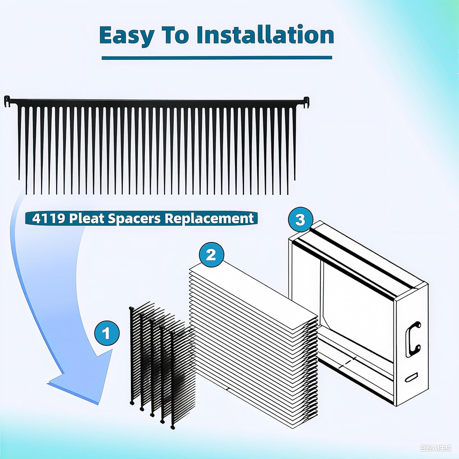 6 Pack #4119 Pleat Spacers Replacement Compatible with Aprilaire 2200, 2250, Space Gard 2200 Whole House Furnace, 4119 Fresh Air Ventilation Furnace Filters