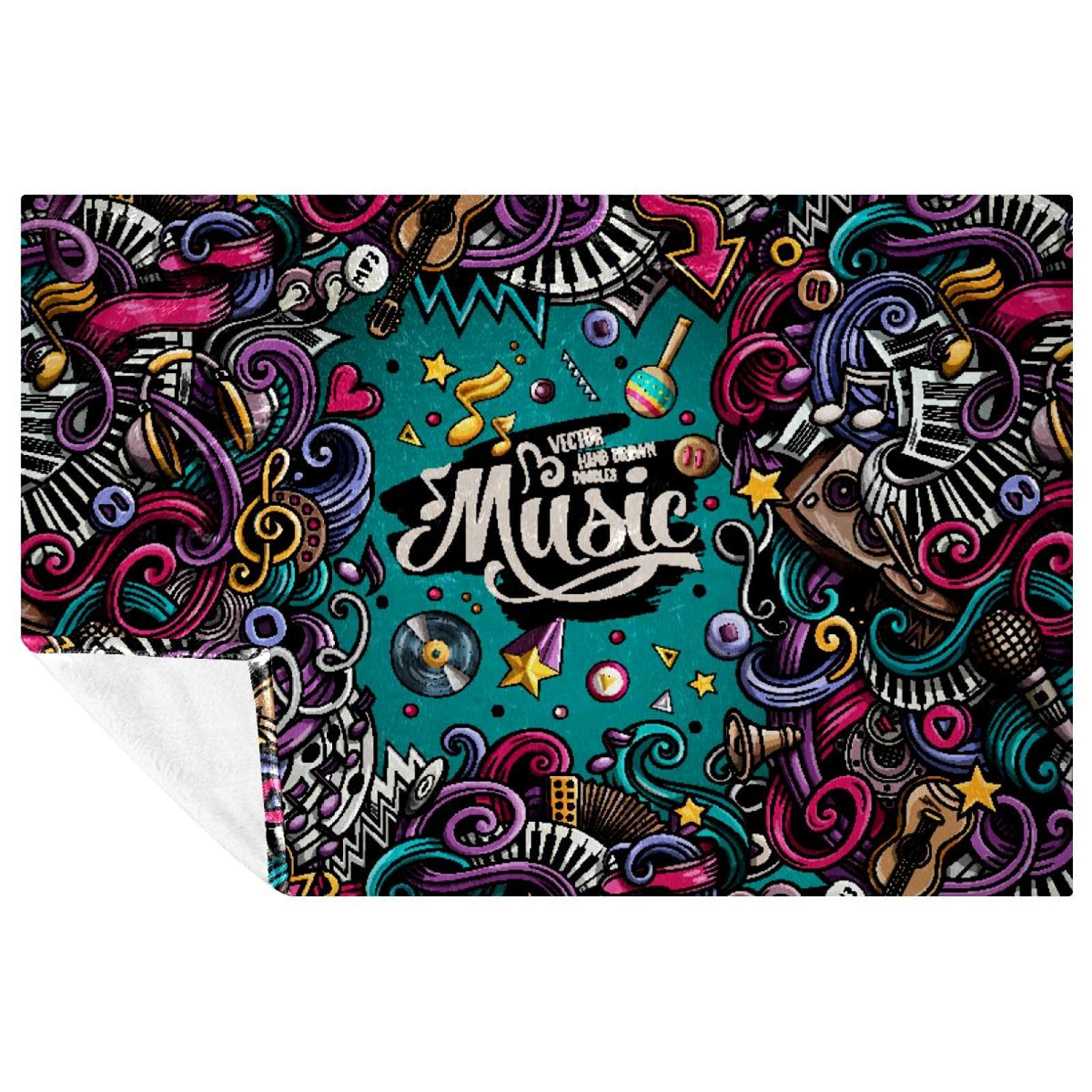 Couverture douce musique cadeau idéal lit et pique-nique