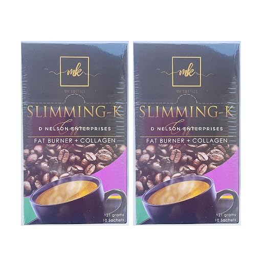 2 Boxes SLIMMING-K Coffee by Madam Kilay, Fat Burner + Collagen Mix Drink - 21g x 20 Sachets