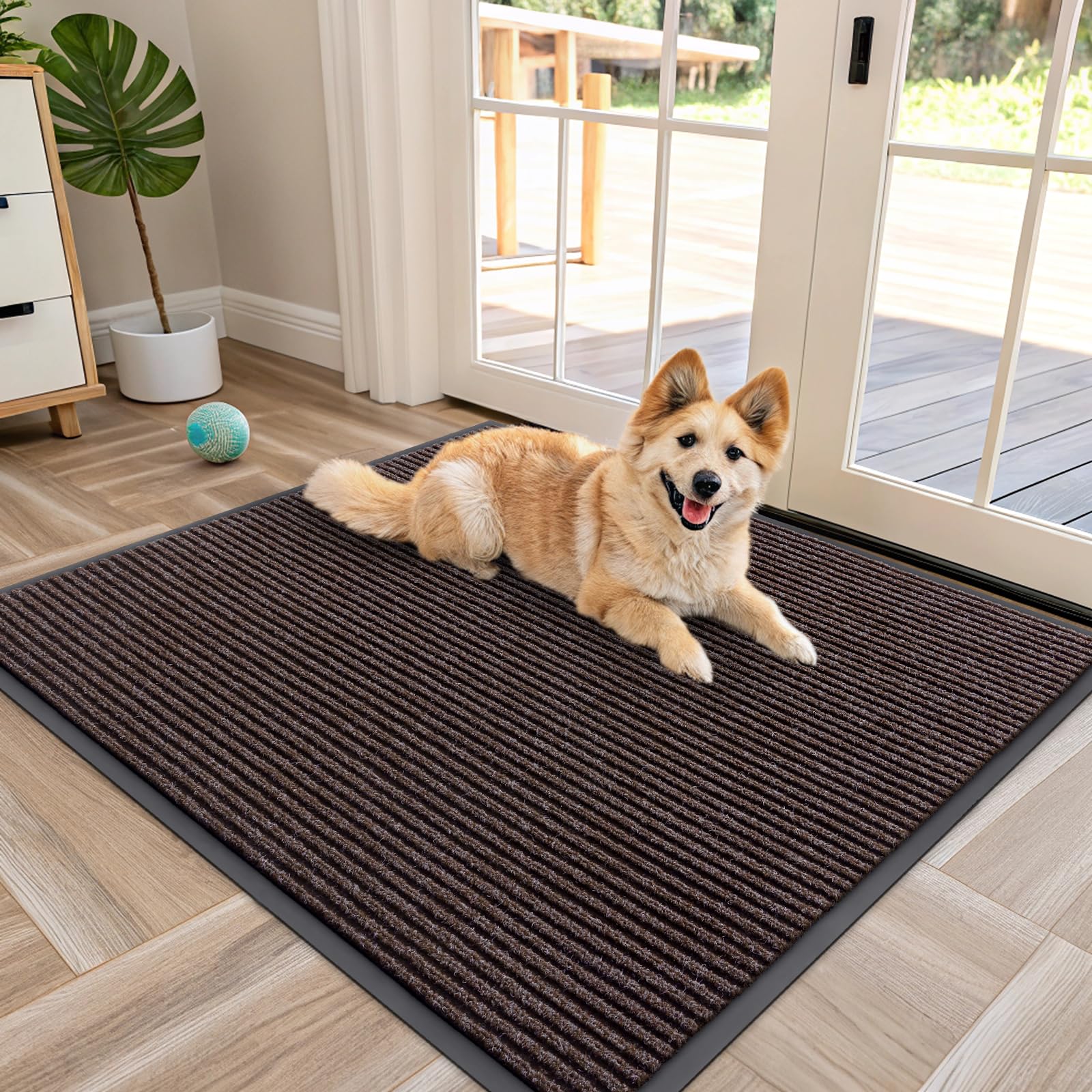 OLANLY Front Door Mat Indoor Outdoor Entrance, Waterproof Heavy Duty Doormat, Fade Resistant, Low Profile, Easy Clean Patio Porch Welcome Floor Mats for Entry, 29.5x17, Beige — view 182