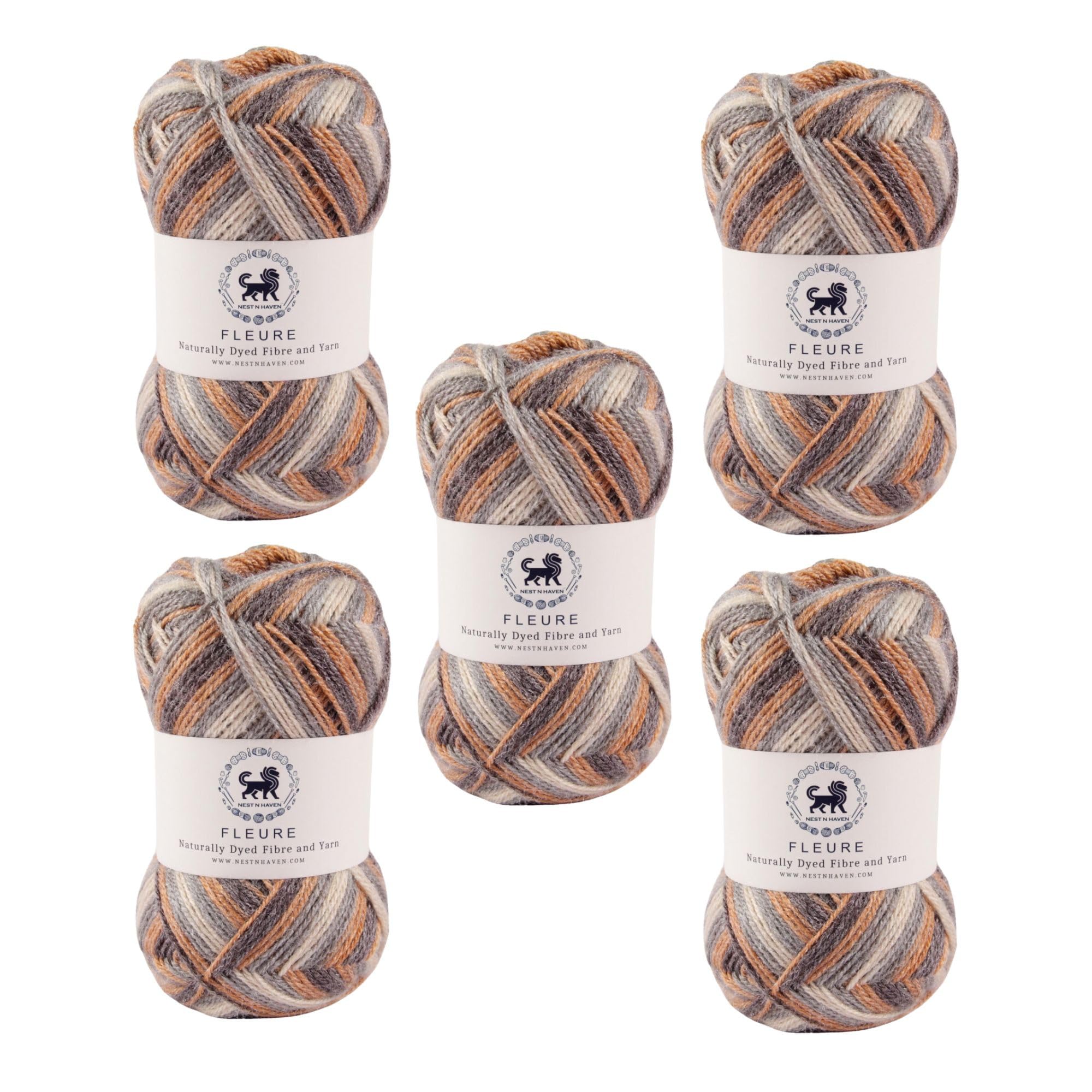 Nestnhaven Acrowools Fleure Hand Knitting and Crochet Yarn. Pack of 1 Ball - 100gms. Shade no - NNHF (Multicolor24) | (500 Gm)