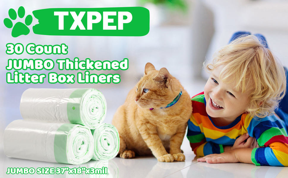 Jumbo Heavy Duty Cat Litter Bags 3MIL Thick 30 Pack Jumbo Litter Box ...
