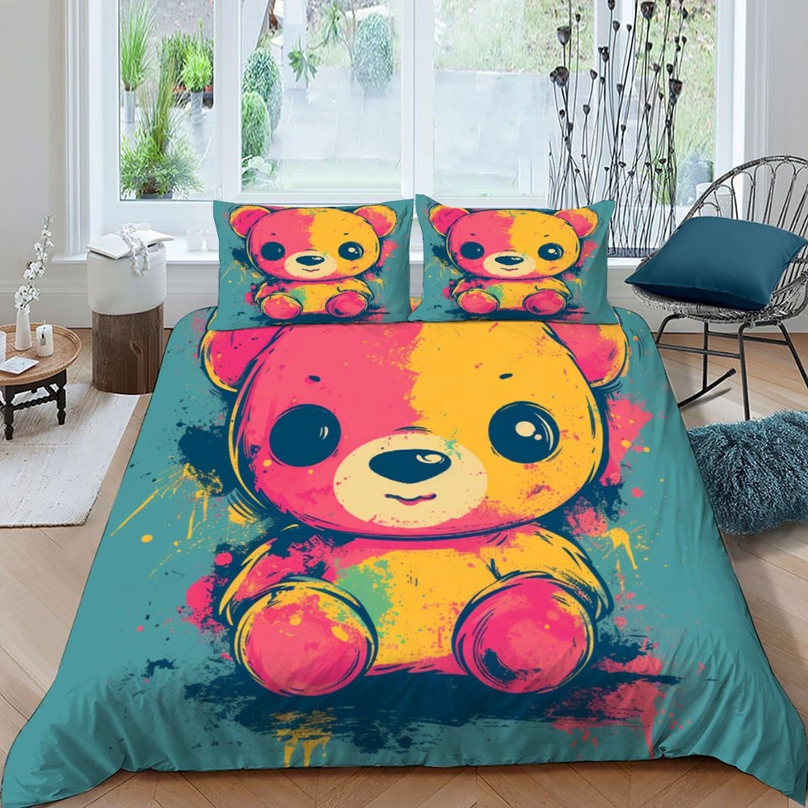 Housse de couette 2 pièces imprimée cartoon animals grand format 220x240