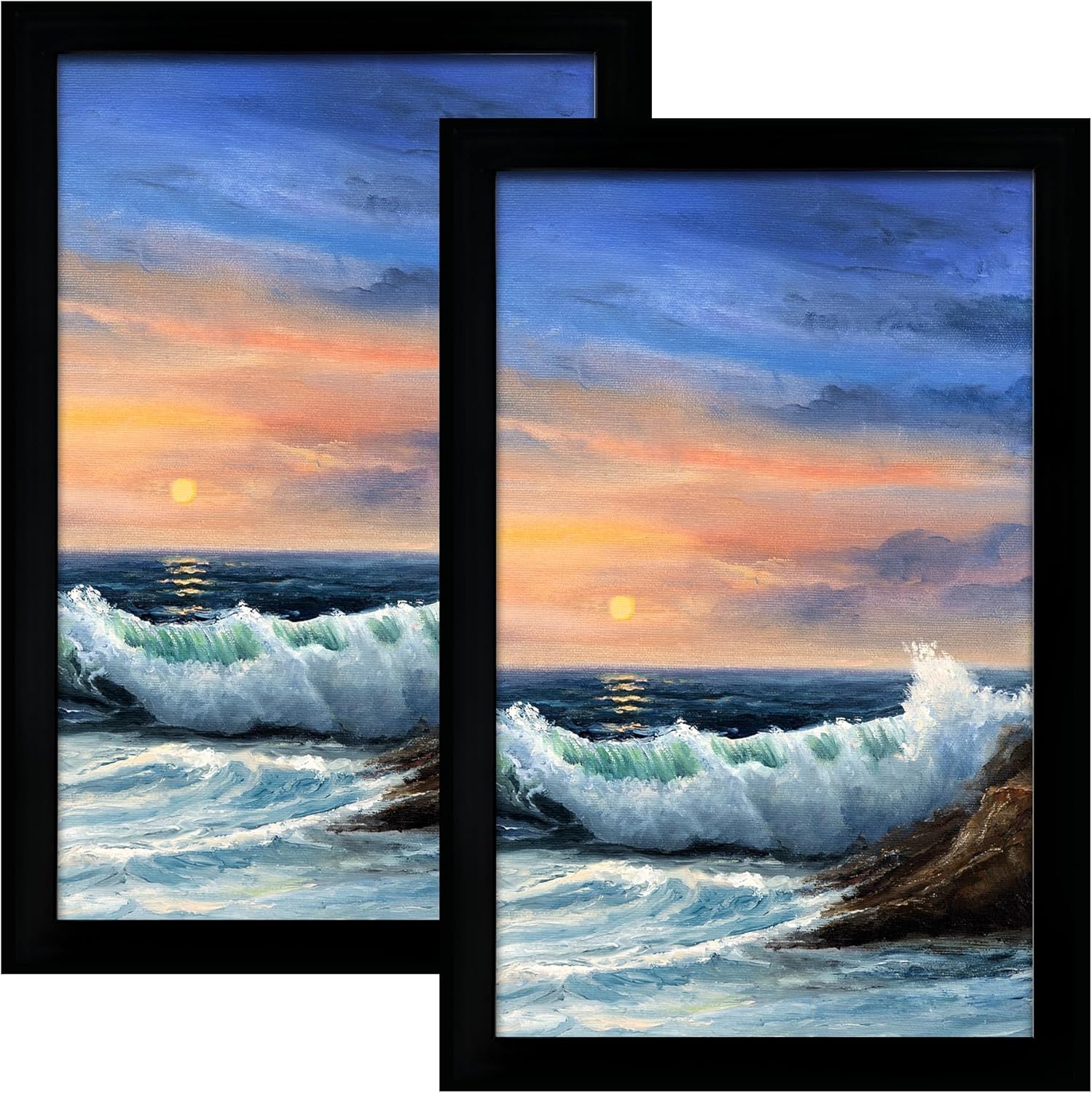 LUCKYLIFE 16x24 Frame in Black, Gallery Frame for Wall Mounting, 2 Pack Black 16x24